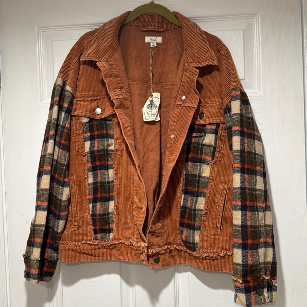 Easel Plaid Corduroy Jacket